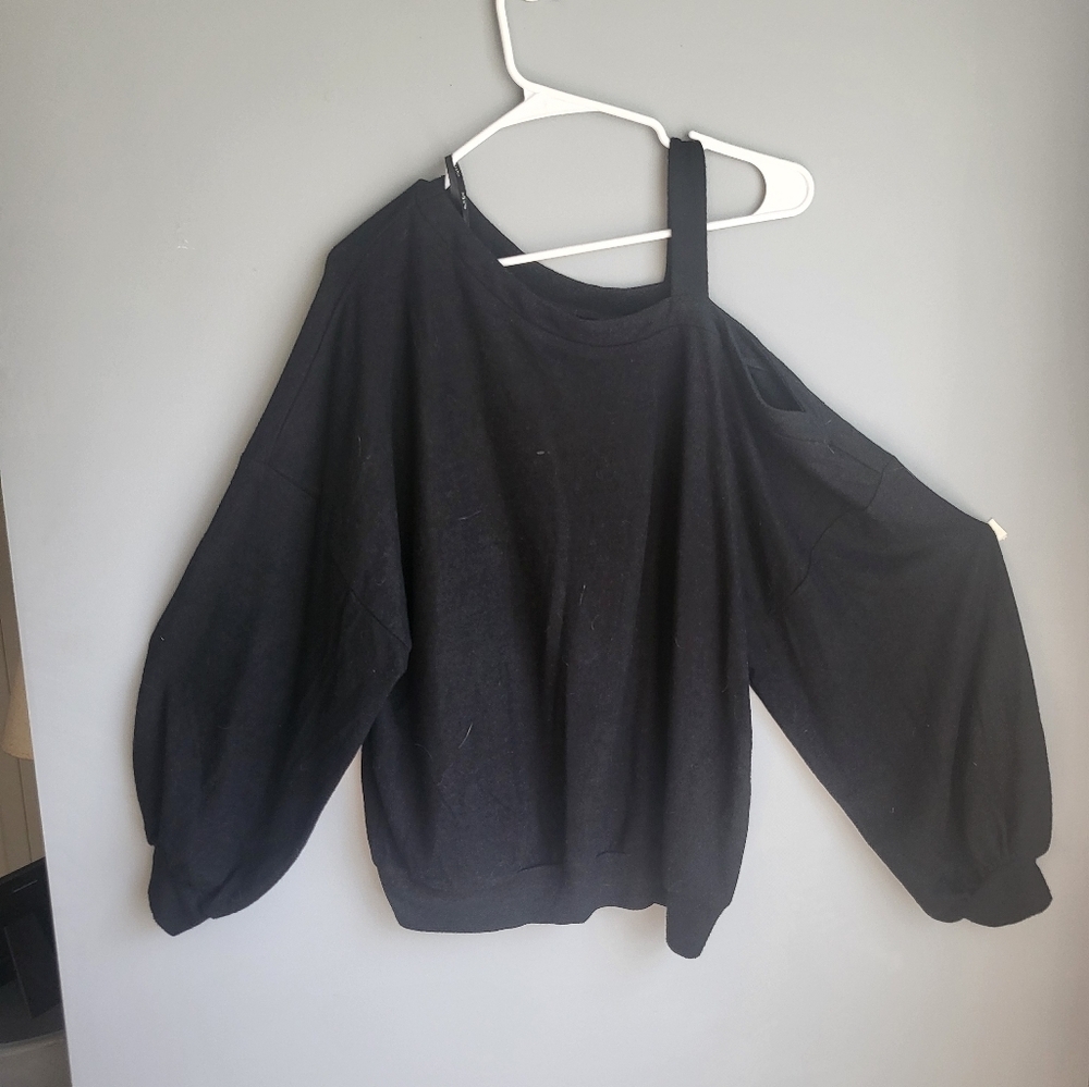 City Chic one shoulder black sweater